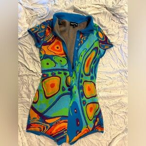 Psychedelic Knit Romper by POSTER GIRL